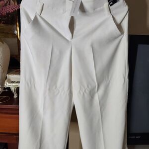 New York & Company White Dress Pants with Straight-Leg Cut Size 10